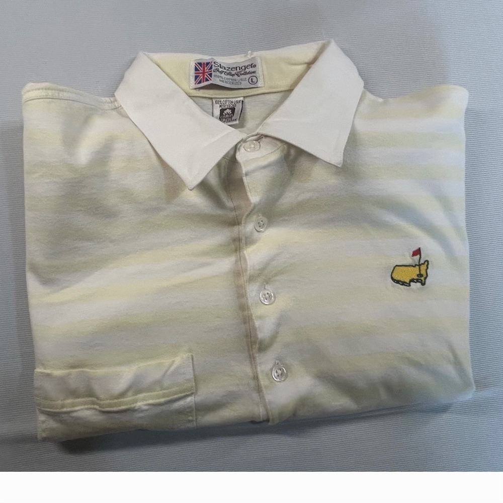 Vintage Slazenger Augusta National Masters Polo Mercerized Cotton Lisle L Japan